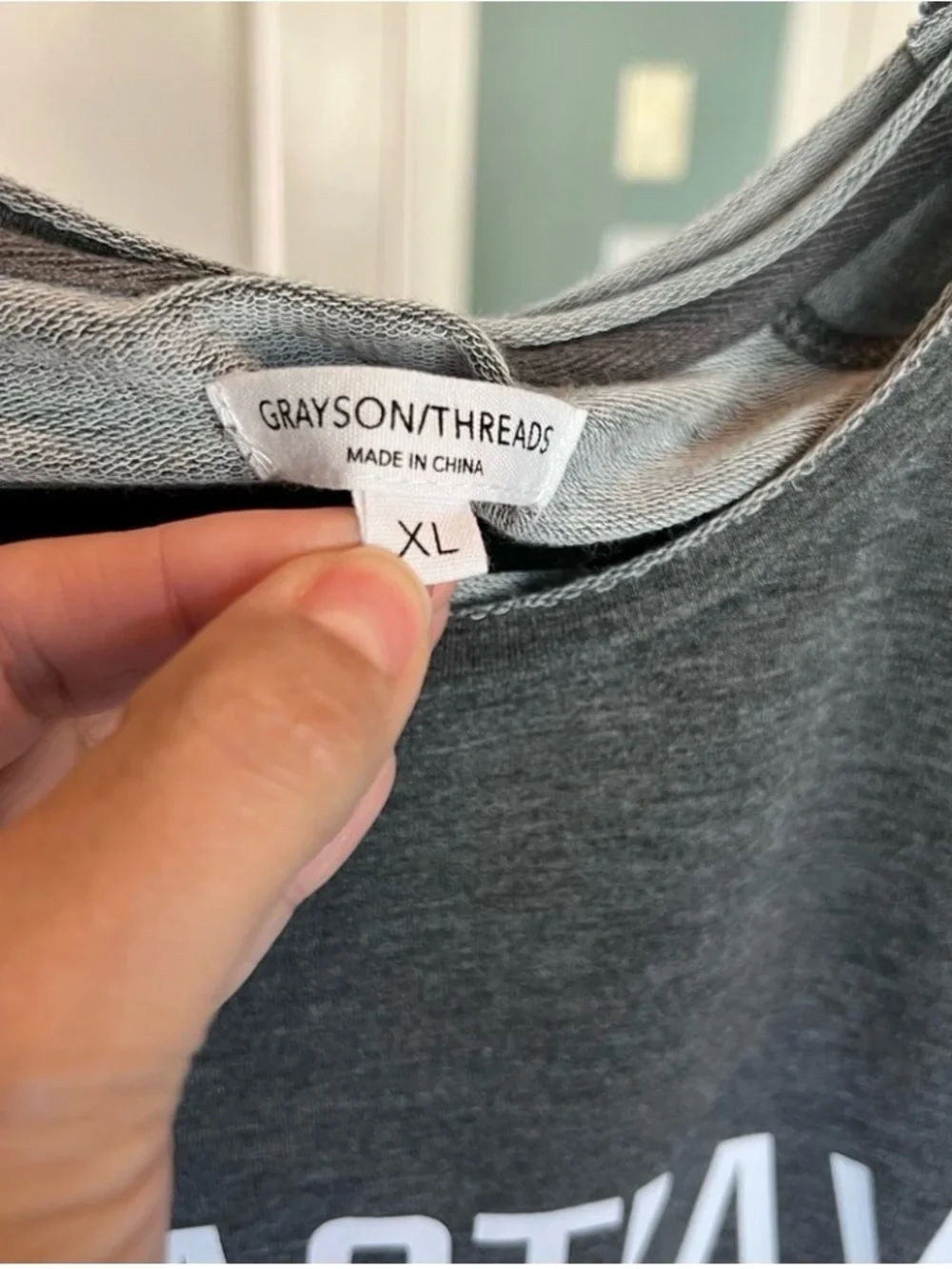 Grayson Threads Gray Graphic Pullover with NAMAST’AY IN BED WOMENS SIZE XL - Picture 3 of 3